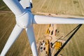 Construction site near windmill turbine, Wind generator installing Royalty Free Stock Photo