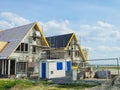 construction site of a new Dutch Suburban area with modern family houses, newly build family homes Royalty Free Stock Photo