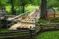 Construction Site of a New Flume at Mabry Mill, Blue Ridge Parkway, Virginia, USA Royalty Free Stock Photo