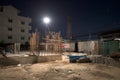 Construction site at night