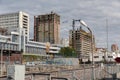 A construction site in Novosibirsk where new high-rise buildings, residential buildings and offices are being built. Royalty Free Stock Photo