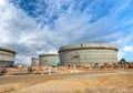 Construction site of oil storage tank Royalty Free Stock Photo