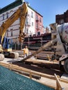 Construction Site, Pouring Cement, Brooklyn, NY, USA