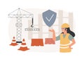Construction site protection isolated concept vector illustration.