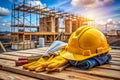 Construction Site Safety: Essential Tools, Procedures, and Blueprints for a Successful Project Royalty Free Stock Photo