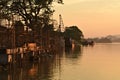 Construction Site at Saluen River at Sunset, Hpa-An, Myanmar