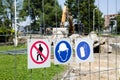 Construction site signs Royalty Free Stock Photo