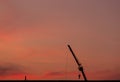 Construction site  silhouette on sunset background Royalty Free Stock Photo