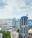 Construction site skyscraper crane Singapore Royalty Free Stock Photo