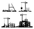 Construction Site Stages Silhouette Isolated Royalty Free Stock Photo