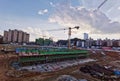 Construction Site at sunset Royalty Free Stock Photo