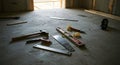 Construction Site Tools: Ready for Building and Renovation Work Royalty Free Stock Photo