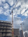 Construction site with tower crane. Home renovation. Build new home Royalty Free Stock Photo