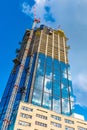 Construction site of Varso Tower office and hotel building of HB Reavis at Chmielna street in Wola downtown district of Warsaw,