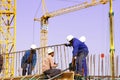 Construction site with worker