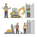 Construction Site Workers Illustration Royalty Free Stock Photo