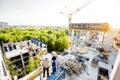 Construction site with workers Royalty Free Stock Photo
