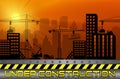 Construction sites with buildings and cranes Royalty Free Stock Photo