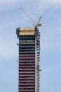 Construction of a skyscraper in Bogota with a crane, Colombia