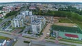 Construction Of Skyscrapers Lomza Budowa Wiezowce Boisko Aerial View Poland