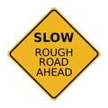 Construction slow rough road sign vector illustration Royalty Free Stock Photo