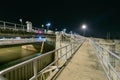 Construction of Spillway Dam gate on night, The Pa Sak Cholasit