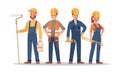 Construction staff characters design. Include foreman, painter, electrician, landscaper, carpenter. Professionals team Royalty Free Stock Photo