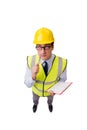 The construction supervisor isolated on the white background Royalty Free Stock Photo