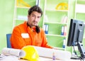 Construction supervisor planning new project in office Royalty Free Stock Photo