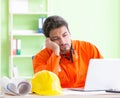 Construction supervisor planning new project in office Royalty Free Stock Photo