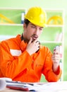 Construction supervisor planning new project in office Royalty Free Stock Photo