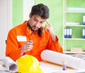 Construction supervisor planning new project in office Royalty Free Stock Photo