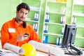 Construction supervisor planning new project in office Royalty Free Stock Photo