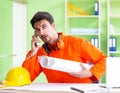 Construction supervisor planning new project in office Royalty Free Stock Photo