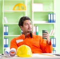 Construction supervisor planning new project in office Royalty Free Stock Photo