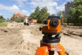 Land surveyor equipment theodolite Royalty Free Stock Photo