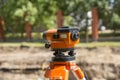 Land surveyor equipment theodolite Royalty Free Stock Photo