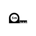 Construction Tape Measure Flat Vector Icon Royalty Free Stock Photo