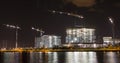 Construction by Tempe Town Lake at Night Royalty Free Stock Photo