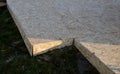 Construction of a temporary terrace from osb boards for the location of park benches that are in campsites and on forest rest area