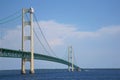 Mackinac Bridge with summer thunderstorm cloud, Michigan, August 2019 Royalty Free Stock Photo