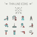 Construction thin line icon set Royalty Free Stock Photo