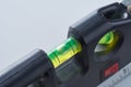 Construction tool Bubble spirit level on white background. Balance concept Royalty Free Stock Photo