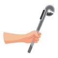 Construction tool in hand, wrench. Repair and housework equipment in flat design, vector illustration. Master tool for Royalty Free Stock Photo