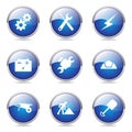 Construction Tools Blue Vector Button IconSet