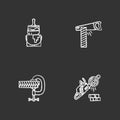 Construction tools chalk icons set Royalty Free Stock Photo