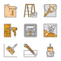 Construction tools color icons set Royalty Free Stock Photo