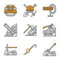 Construction tools color icons set Royalty Free Stock Photo