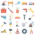 Construction Tools Color Vector Icon which can easily modify or edits set every single icon can easily modify or edit Royalty Free Stock Photo