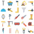 Construction Tools Color Vector Icon which can easily modify or edits set every single icon can easily modify or edit Royalty Free Stock Photo